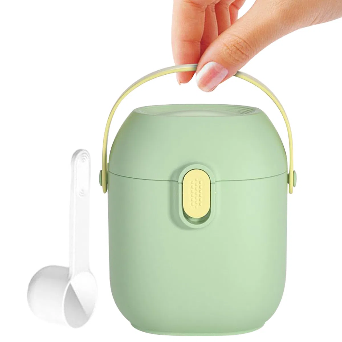 Dispensador de Leche de Viaje Portátil - Dispensador para Harina de Arroz con Cuchara - Organizador para Viajes Guarderías Paseos en Cochecito Canguros Playas Avión Tren