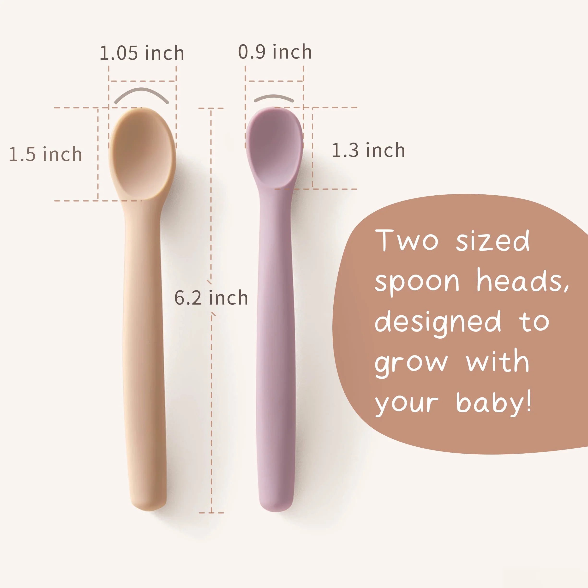 Moonkie Cuchara Bebe, 4 PCS Cucharas Silicona de Aprendizaje para Bebés, Blandas para Primera Fase, Suaves y Flexibles, Muy Adecuadas para Autoalimentación y Destete Guiado