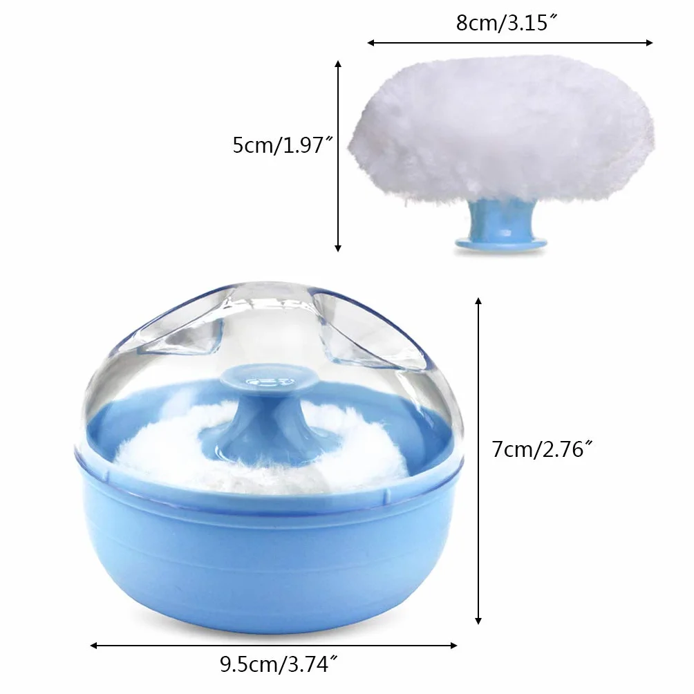 ENDUL Esponja de Soplo de Polvo de Talco Corporal Suave para bebé portátil + Caja Contenedor útil