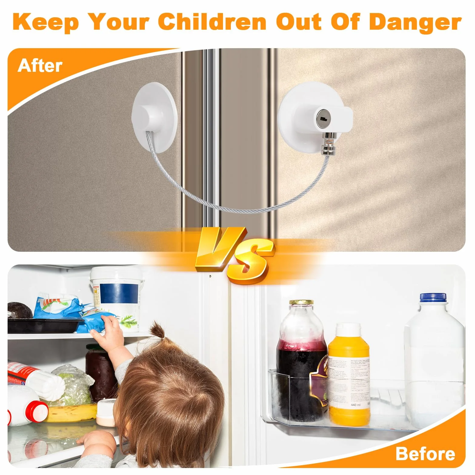 Romon Cerradura Para Puerta De Frigoríficoe 4 Pcs, Seguridad Puertas Niños Con 8 Llaves, Para Puertas, Ventanas Y Frigoríficos, Cajones, Lavadoras, Armarios, Con Un Enfoque En La Seguridad De Los Niño