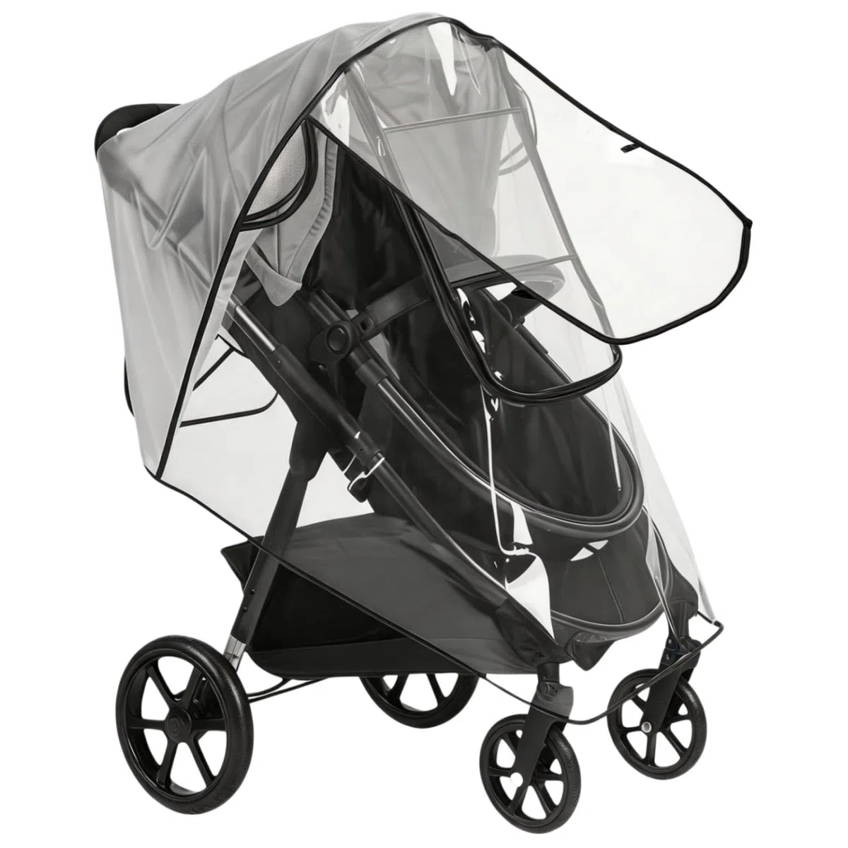 Plastico Lluvia Silla Paseo Universal – Doble protección impermeable | Protector Lluvia Carro Bebe Universal con Gran Ventana y Cremallera Impermeable – EVA de Calidad Alimentaria, Transpirable