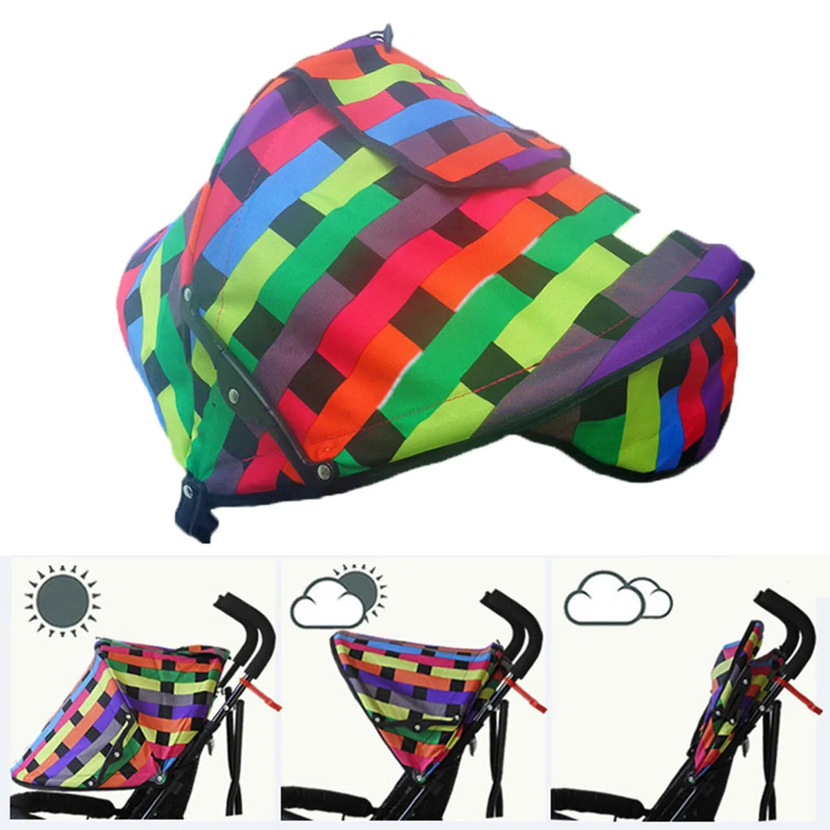 Capota para Cochecito Cochecito de bebé Parasol Protecciones solares Parasol para cochecitos Sombrilla para Cochecito Sombrilla Cubierta para toldo para Lluvia y Sol