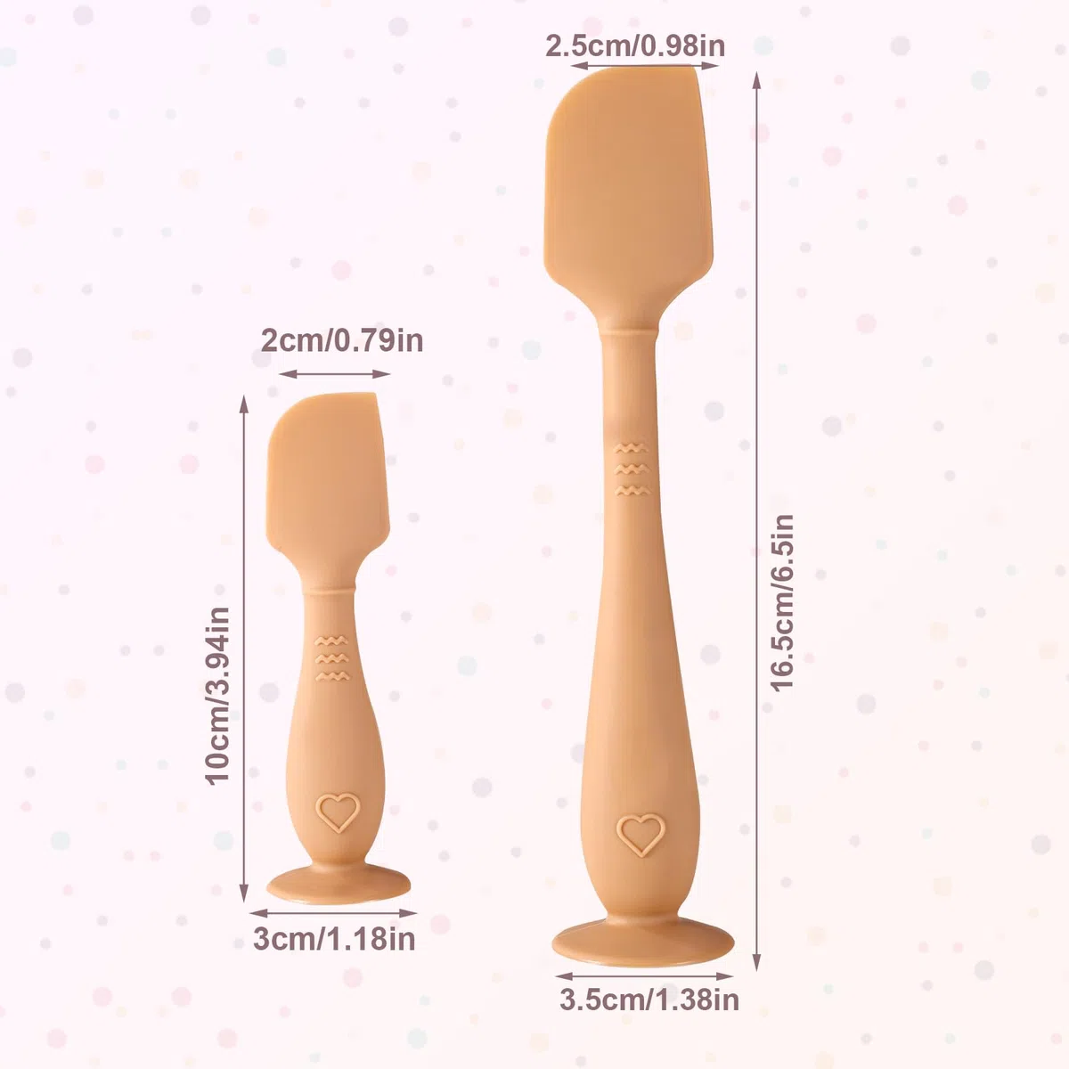 2uds Espátulas para Crema Pañal de Bebé con Estuche, 2 Tamaños Aplicador Pasta de Silicona Suave y Flexible Espátula para Crema Pañal Trasero Bebé Recién Nacido Cepillo(Marrón)