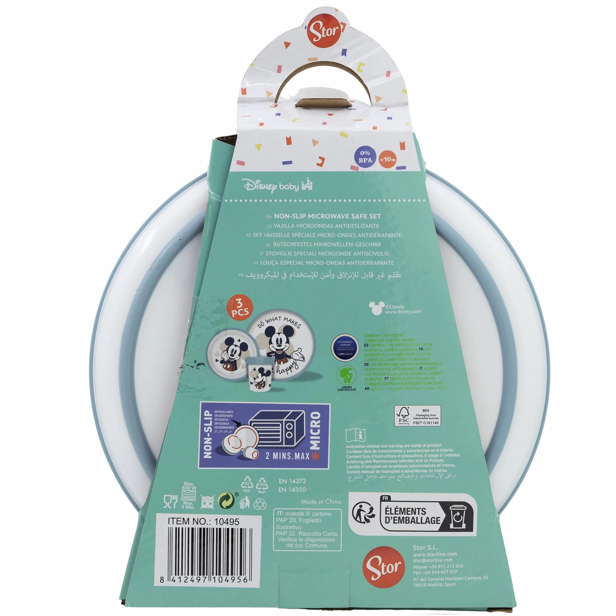 Stor SET 3 PCS VAJILLA PREMIUM BICOLOR ANTIDESLIZANTE MICKEY MOUSE FULL OF SMILES