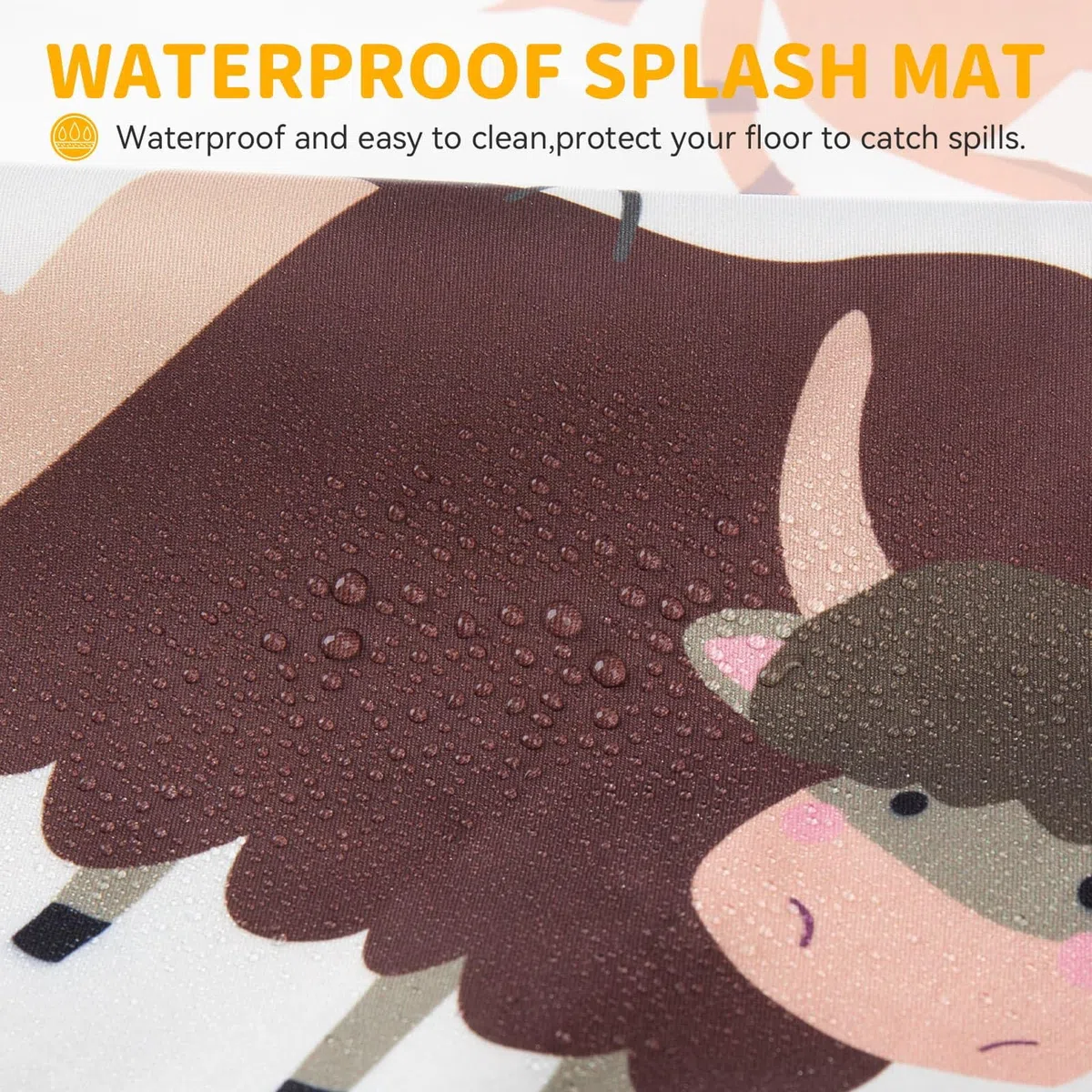 Bebé Trona Alta Silla Alfombrilla, Alfombra de Juego para Niños, Splat Mat Antideslizante y Plegable, Impermeable Alfombrilla Reutilizable Picnic Manteles, Cubierta Protectora de Mesa(130x130cm)
