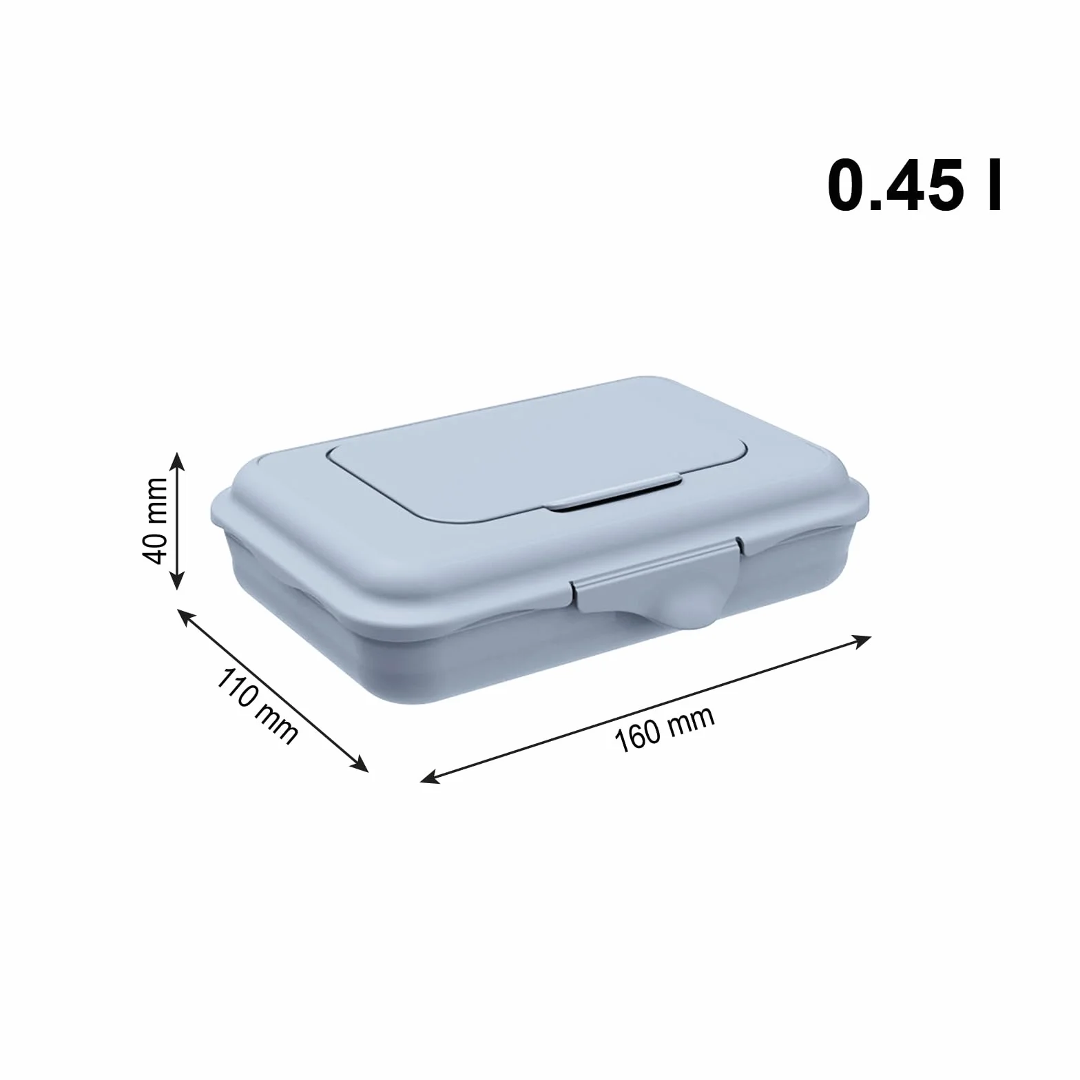 Rotho Babydesign Caja para toallitas húmedas azul 0,45 l – Caja de almacenamiento para toallitas húmedas, toallitas de bebé, toallitas de limpieza, dispensador de toallitas herméticas rellenables