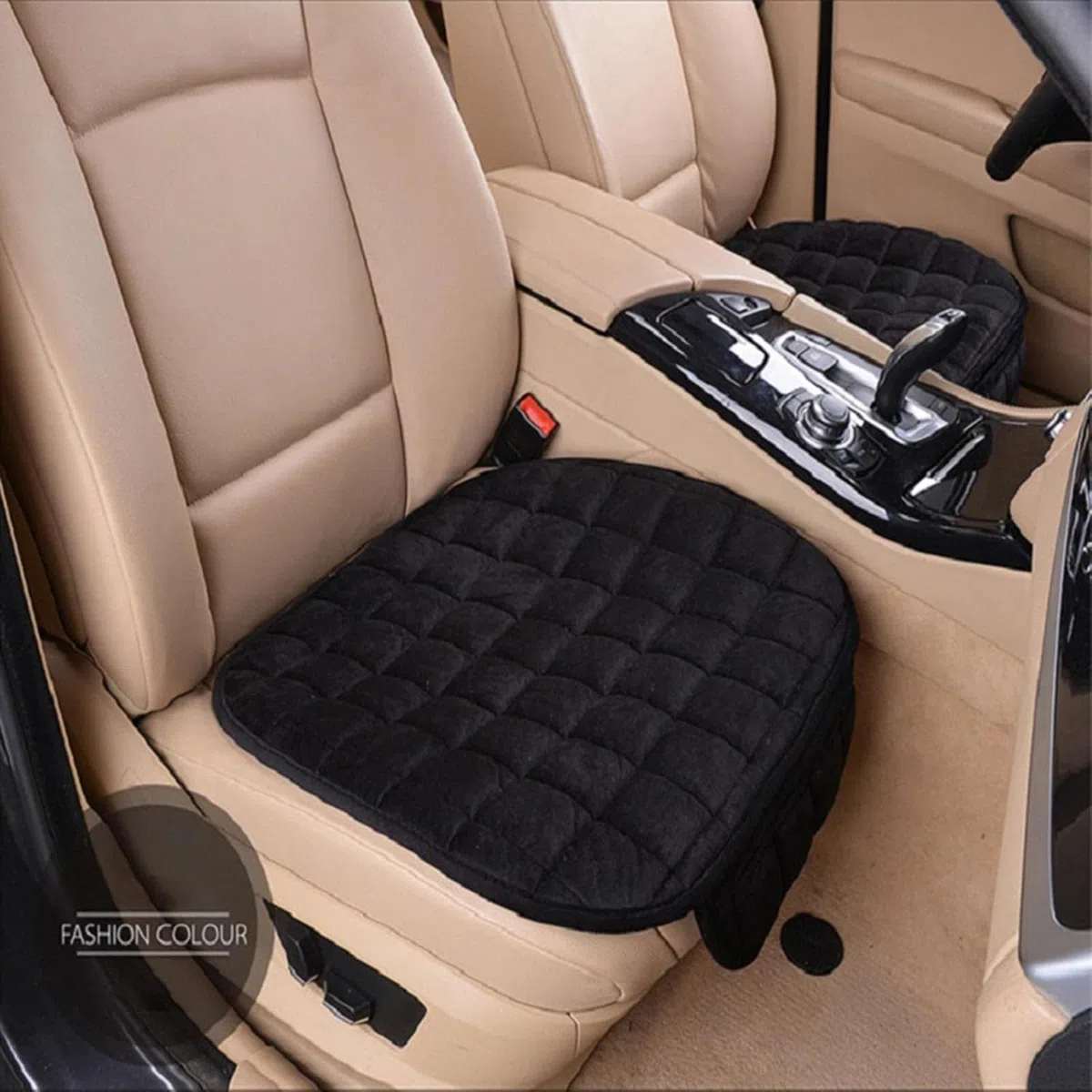 Cojín de asiento de coche universal antideslizante para asiento delantero de coche, cojín ortopédico (marrón)