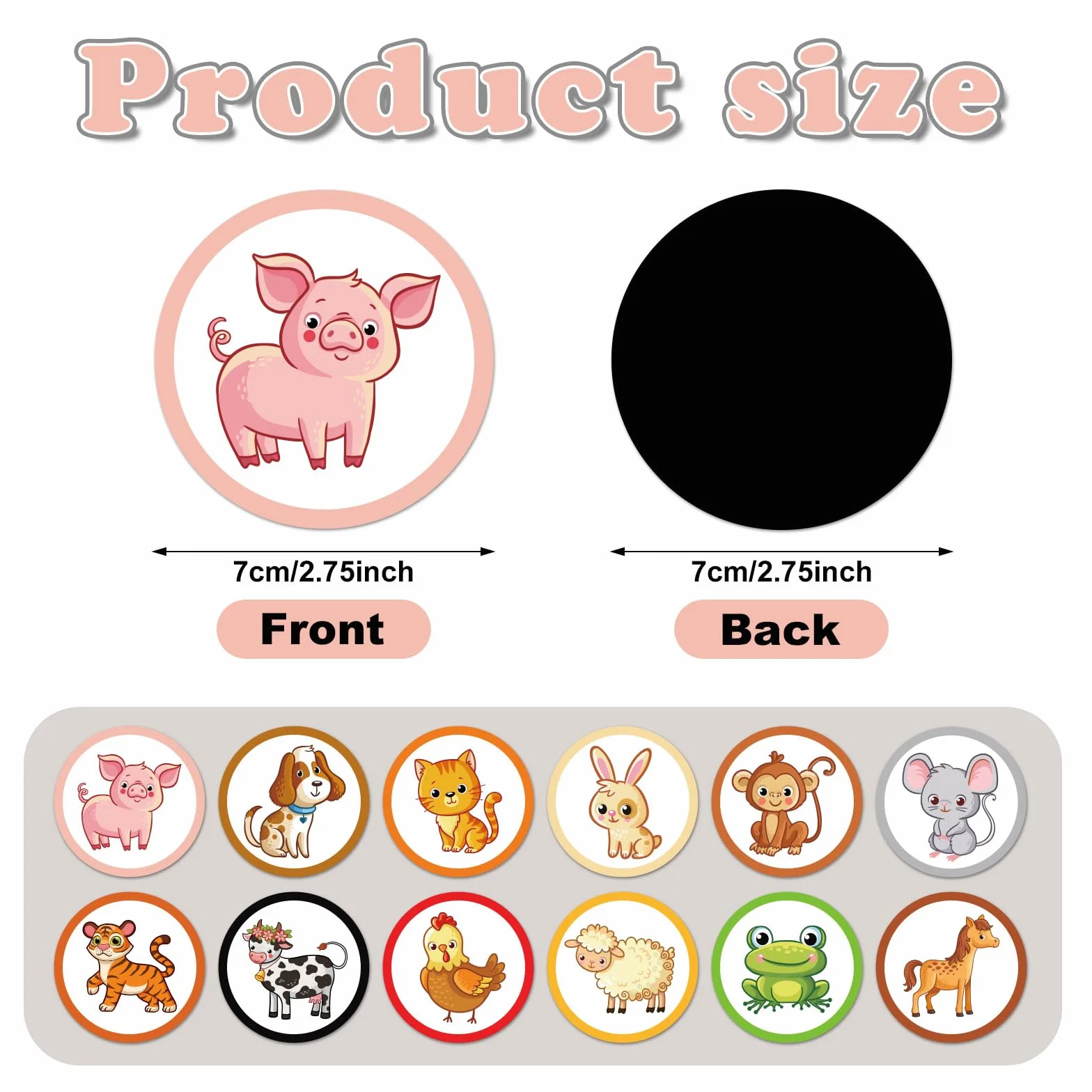 24 calcomanías de entrenamiento para ir al baño – 12 estilos de cambio de color interesantes calcomanías de asiento de cerdo, perro, gato – animales reutilizables para niños, niñas y niños pequeños