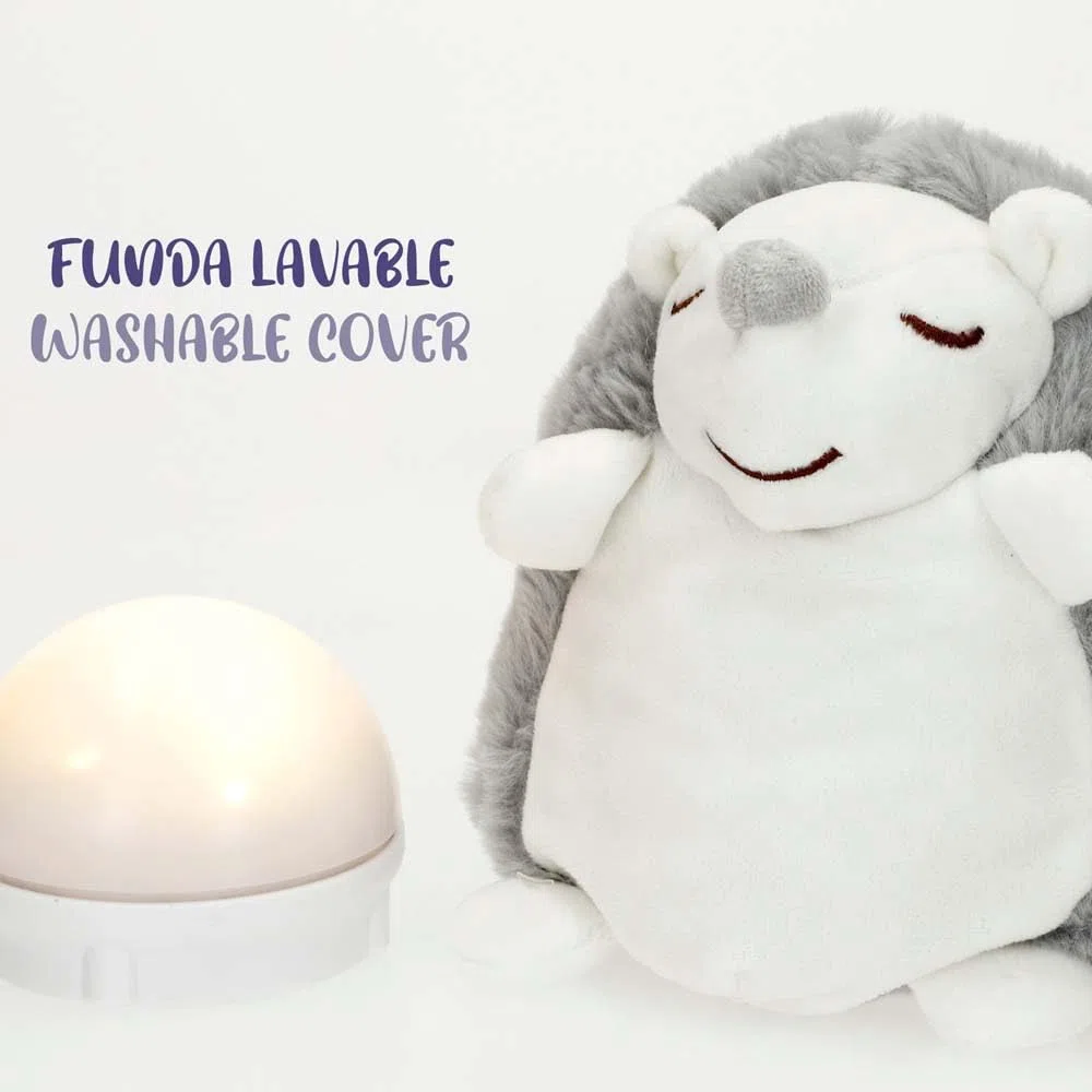 ColorBaby 34028 Genial Baby Peluche luz Nocturna y Sonido, Erizo 16 cm, Suave, Funda Lavable, Peluche quitamiedos Infantil, con Sonidos relajantes bebé, Regalo recién Nacido, Regalos para bebés