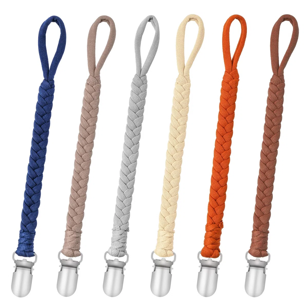 CLDY - Cadena de Chupete de Bebé de Algodón con 6 Pcs Adaptador de Chupete Adecuado para Chupetes Juguetes de Dentición para Niñas y Niños para Bebé Esenciales, Mantiene el Chupete Limpio