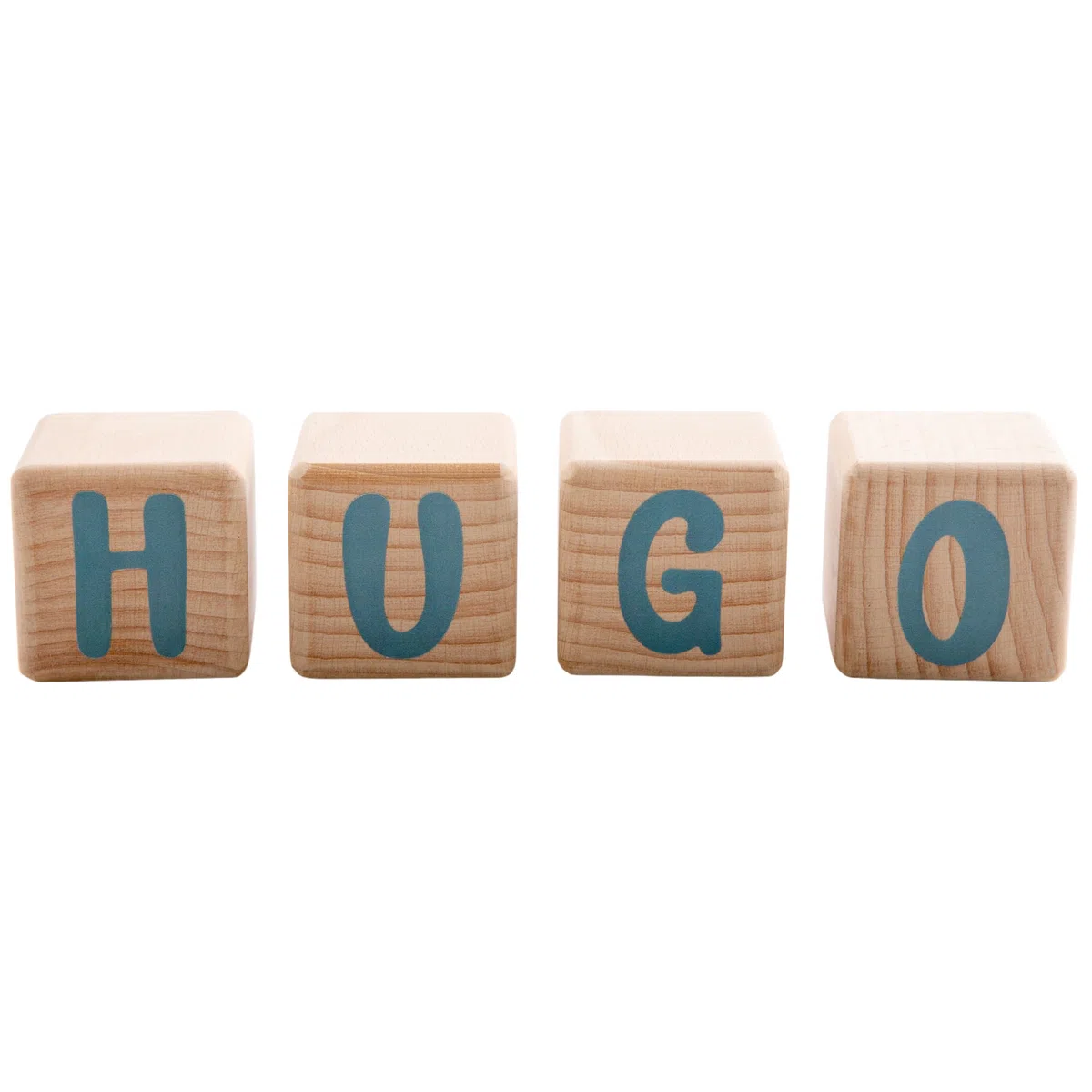 Cubos de Madera de 5cm x 5cm Kit de 4 Cubos con Pegatinas Grises - Letras de Madera de Gran Tamaño, Nombre Personalizado, Decoración para Habitación Infantil y Regalo de Nacimiento (Gris, 4)