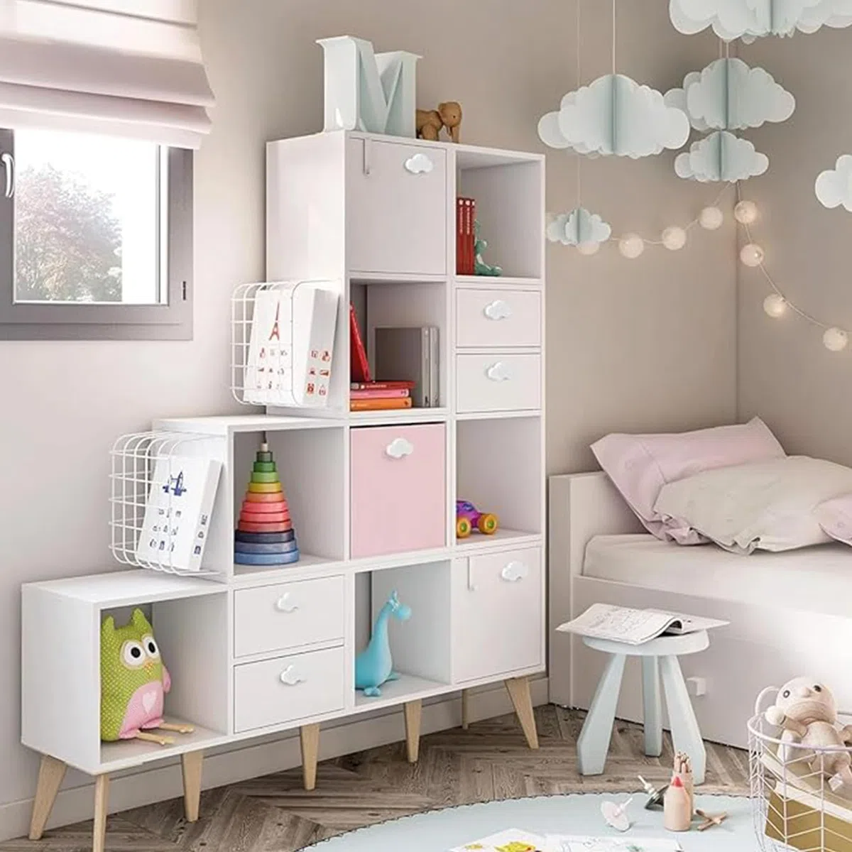 8 Pomos de Cajón con Forma de Nube para Muebles, Pomos de Goma con Forma de Dibujos Animados para Niñas Niños, pomos para muebles para habitación infantil para Tiradores de Armario, Cajones