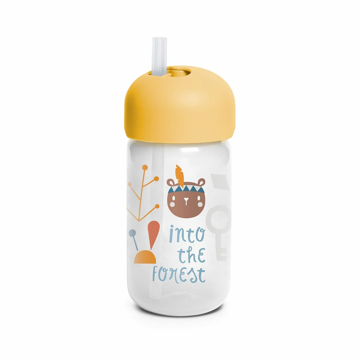 SUAVINEX, Vaso Aprendizaje para Bebés, Vaso Pajita de Silicona Suave y Flexible, con Sistema Antiderrame y Antigoteo, Apto Lavavajillas, Con Tapa, 340 ml, Botella para Bebés +18 Meses, Amarillo