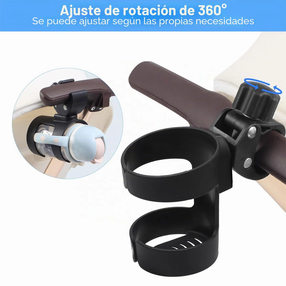Portavasos para Cochecito, Sujetavasos para Padres para Silla de Paseo, Ganchos Carro Bebe, Soporte para Bebidas para Cochecito de Bebé, Accesorio Universal para Bicicletas, Carrito Bebe,Scooters