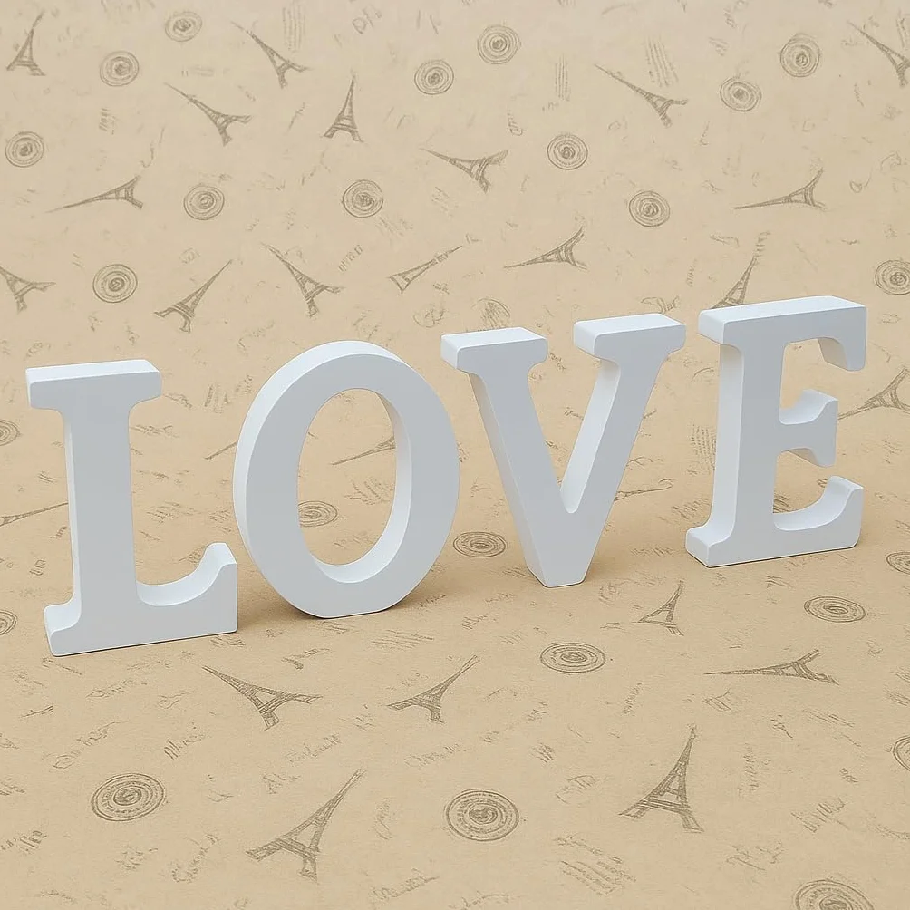 26 Letras de Madera Alfabeto Decorativo para Niños Bebé Nombre Fiesta Boda Casa Decoración (A)