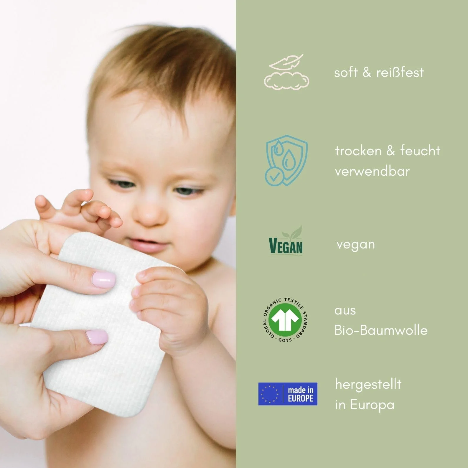 Larelle GOTS Ecocert - Almohadillas de algodón orgánico para mamá y bebé, 6 unidades, 1080 unidades, en paquete de almacenamiento, perfectas para el cuidado del bebé y el cuidado diario de belleza