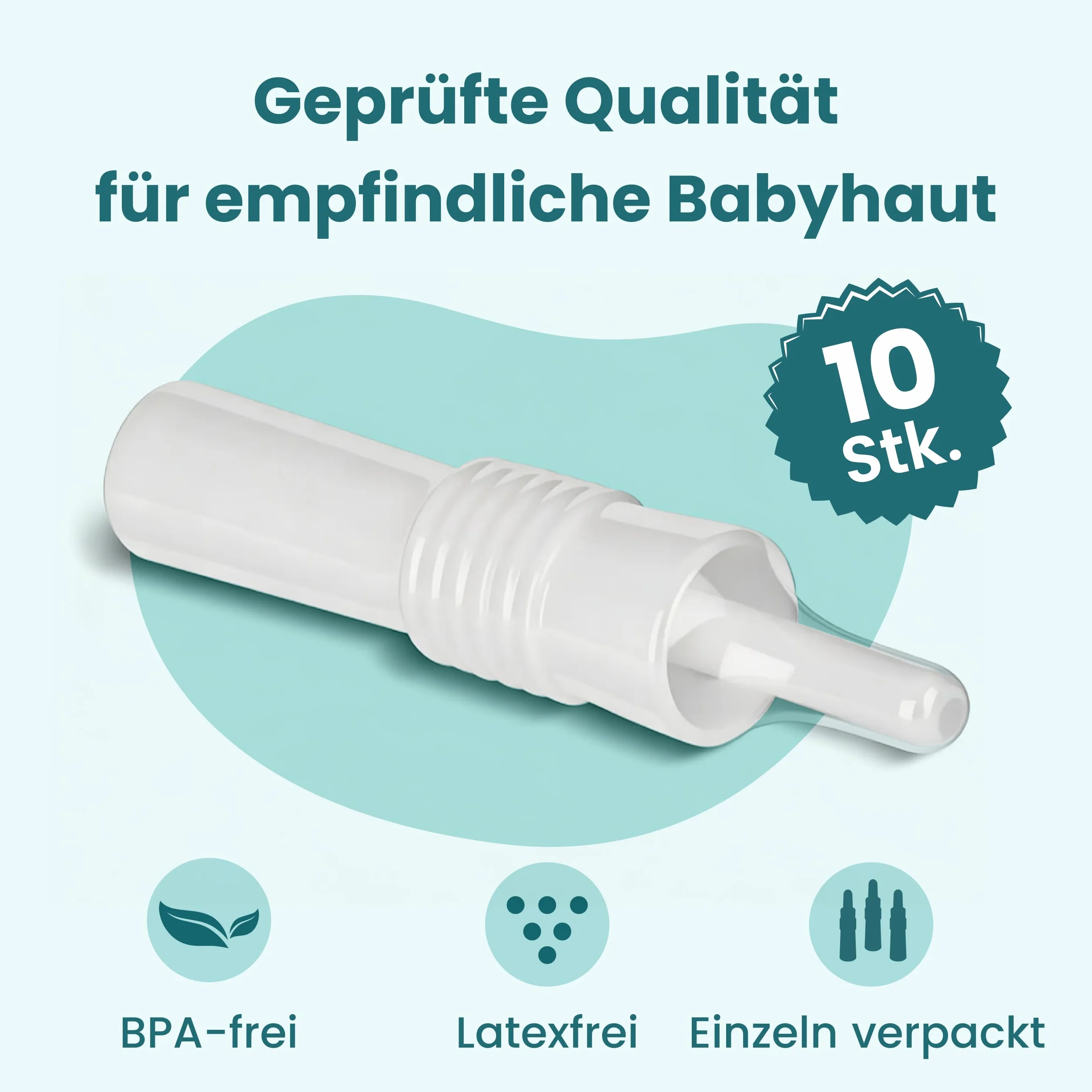 MED 10 Unidades Tubo para Gases para Bebés – Ayuda eficaz para Bebés con gases | Sin Medicamentos | Catéter desechable Remedio suave para el cólico infantil