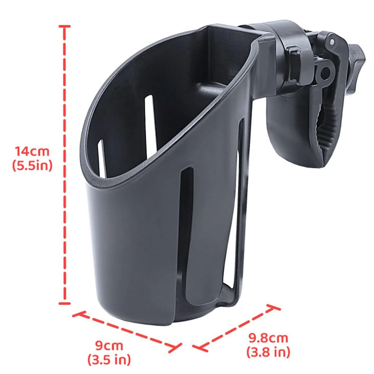 Maciun Portavasos para cochecito, soporte para botellas de cochecito, soportes para bebidas para cochecito, portavasos giratorio y soporte para botellas para carros, andadores y bicicletas