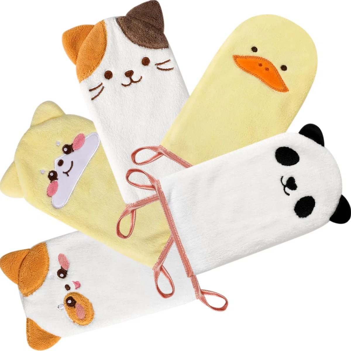 PHOGARY Paquete de 5 Manoplas de Microfibra para el baño, 4.5 x 9 Pulgadas, súper absorbentes y Suaves, Estilo Animal Lindo, Exfoliante Suave para bebés, niños pequeños y niños, baño y Ducha
