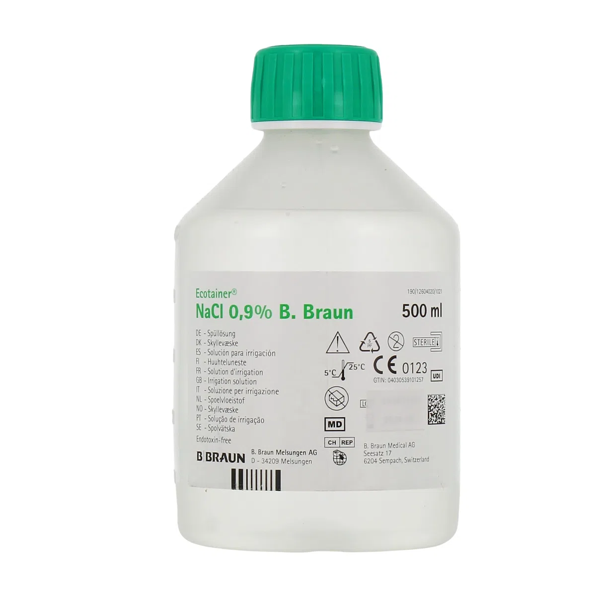 B. Braun NaCl 0,9% – Solución salina fisiológica estéril 500 ml – Para lavado nasal, ducha nasal y limpieza de heridas – Apta para bebés y adultos
