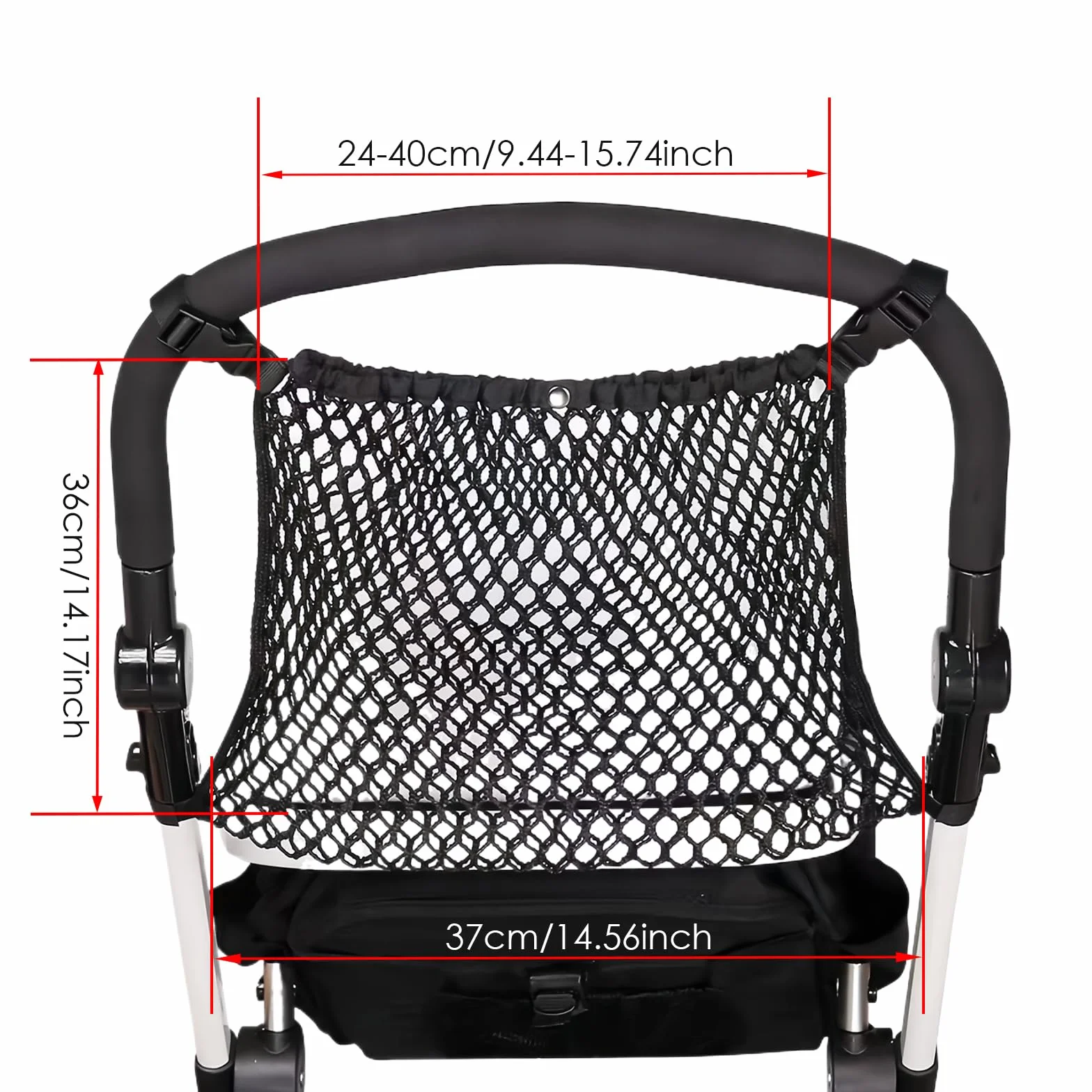Negro Red Bolsas para Cochecito de Bebe, Universal Bolsillo de Almacenamiento Organizador de Red para Cochecito, Red de Compra para Coches Sillas de Paseo Buggy Carriola Cochecitos de Niños