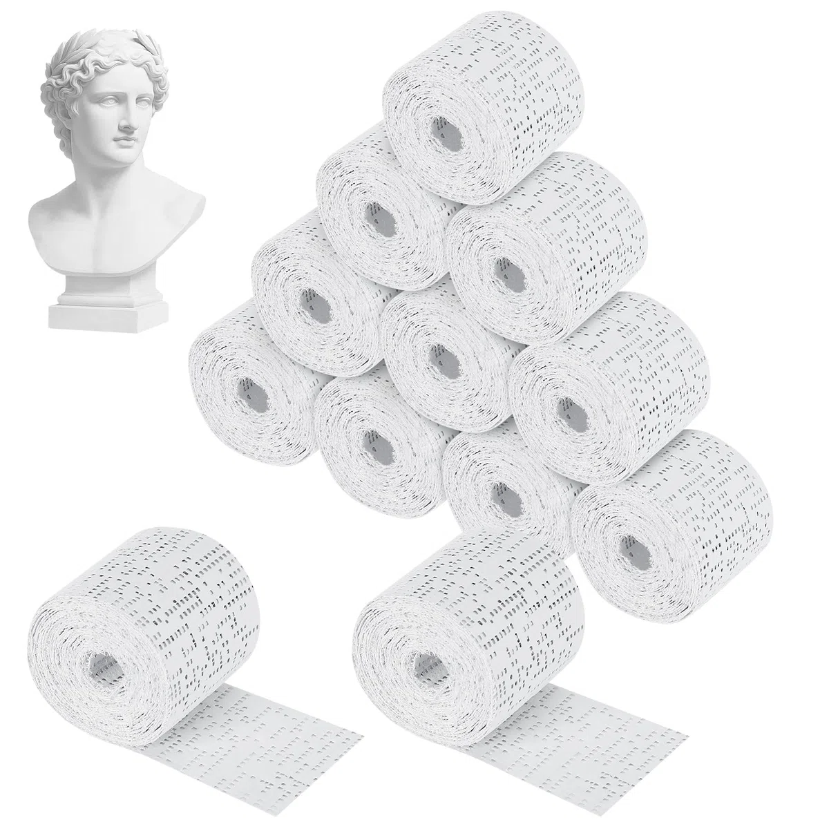 Set de 12 Rollos de Venda de Yeso, 5x270 cm Tela de Yeso para Modelar, Vendas de Yeso, Venda de Escayola para Moldes del Cuerpo, Moldes de Vientre de Embarazo, Cara, Manos, Manualidades