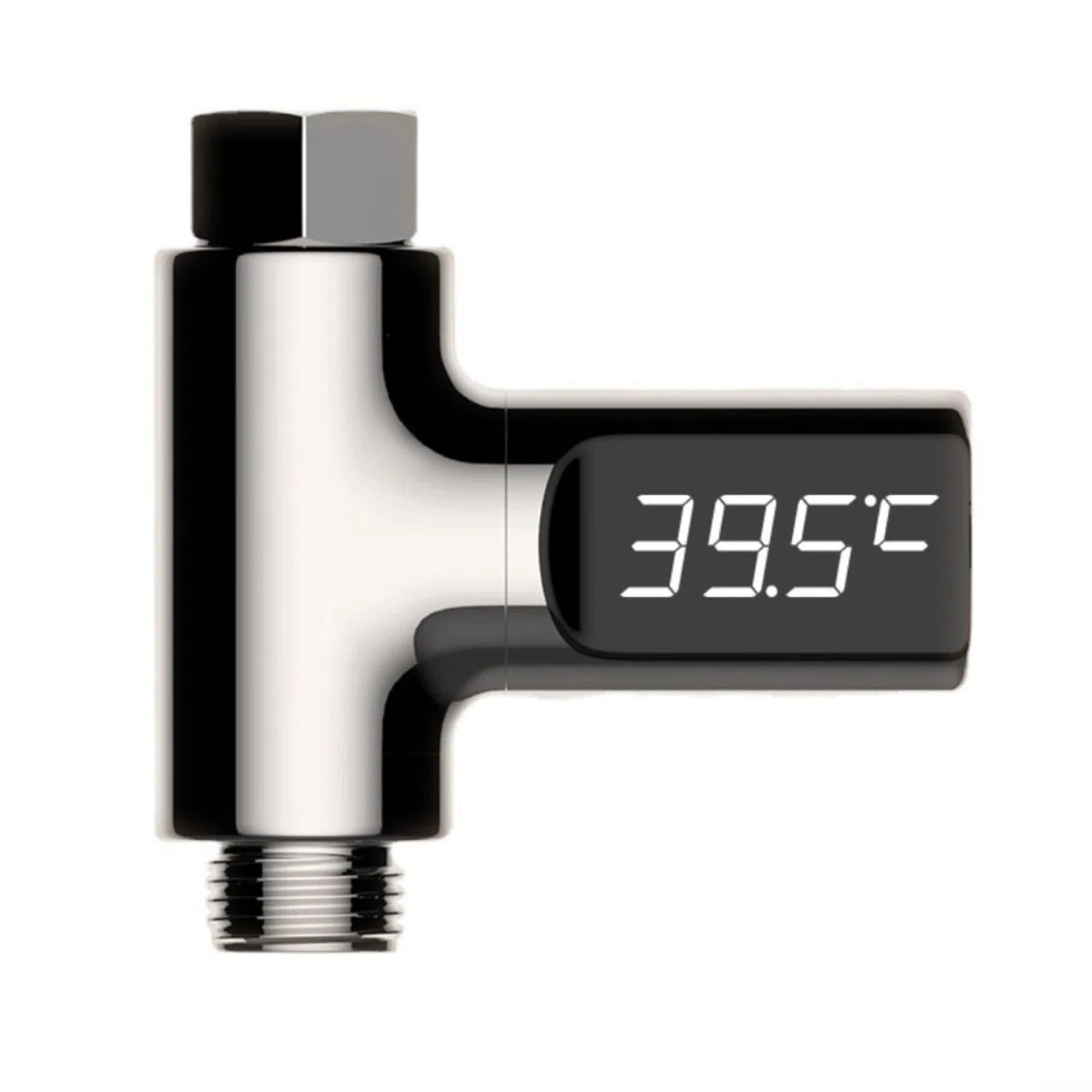 Termómetro de agua con pantalla LED, monitor de temperatura digital autoalimentado, giratorio de 360° para ducha y grifo, luz de agua para baño de bebé, conexión de manguera de 1/2 pulgada