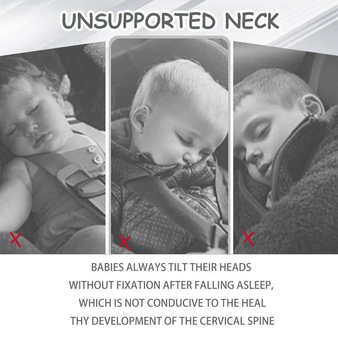 Almohada para la cabeza del bebé, almohada cervical 2 en 1, almohada cervical para bebé, almohada de viaje para apoyar la cabeza en el cochecito