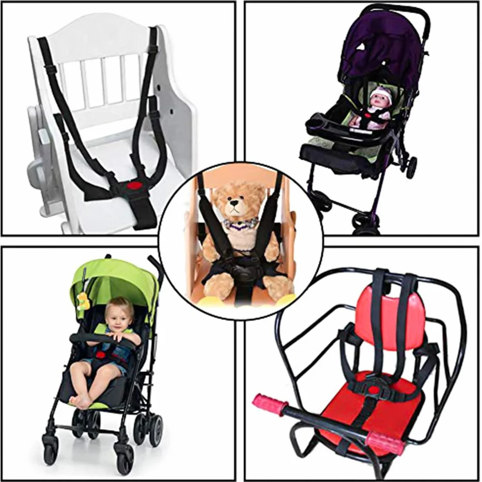 Bebé 5 Puntos Cinturón Seguridad Con correa de hombro almohadillas y guardia pad punto ajustable para bebé Kid Safe para Trona, Cochecito y Silla de Paseo