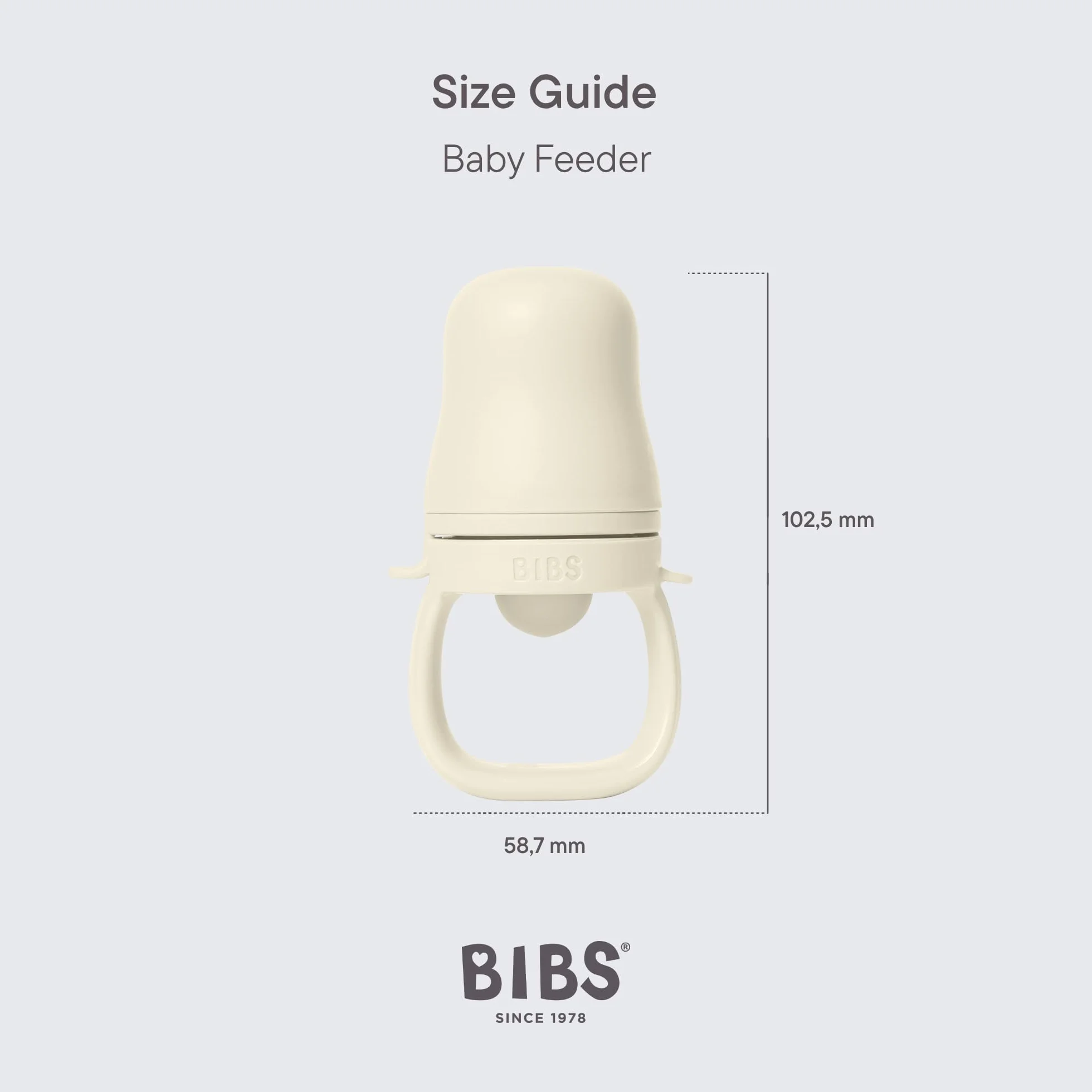 Alimentador para bebés BIBS con 2 tetinas de silicona, compatible con bandeja para congelador, fácil agarre, sin BPA, a partir de los 4 meses - Fossil grey