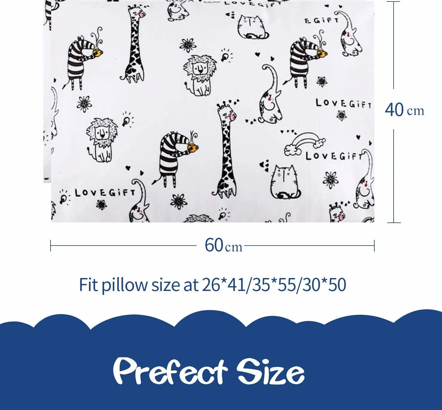 Juego de 2 fundas de almohada de 40 x 60 cm, 100 % algodón, cierre de sobre, lavable a máquina, funda de almohada de viaje