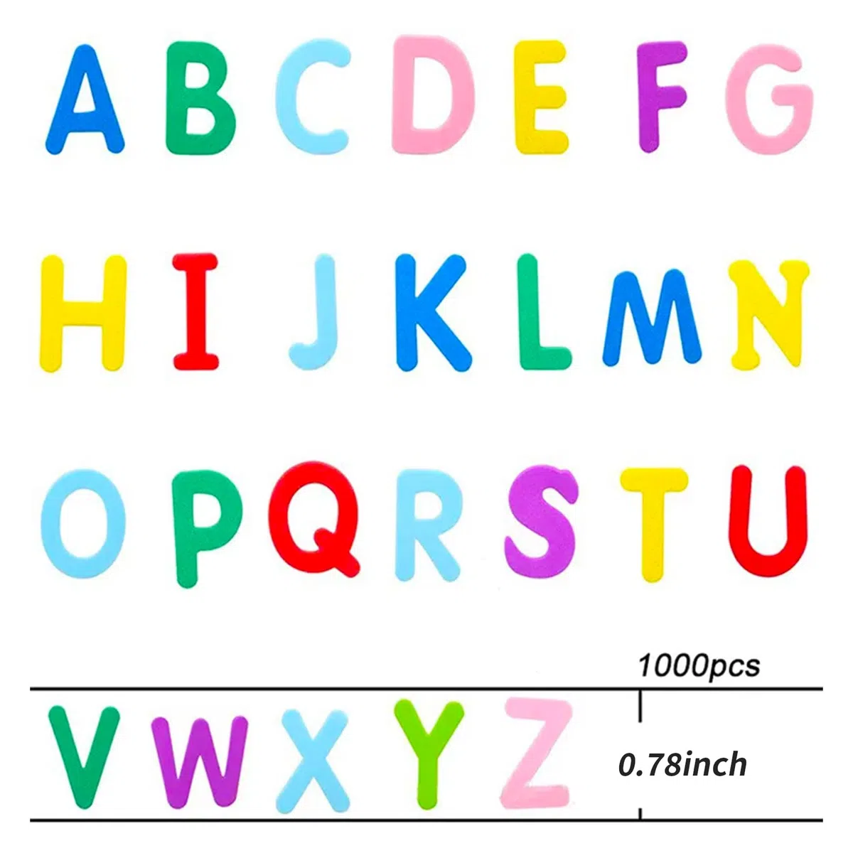 Letras Adhesivas Coloridas - 520 Pegatinas de Goma Espuma Autoadhesivas Para Pegar - Juego de Letras Para Niños Escolares