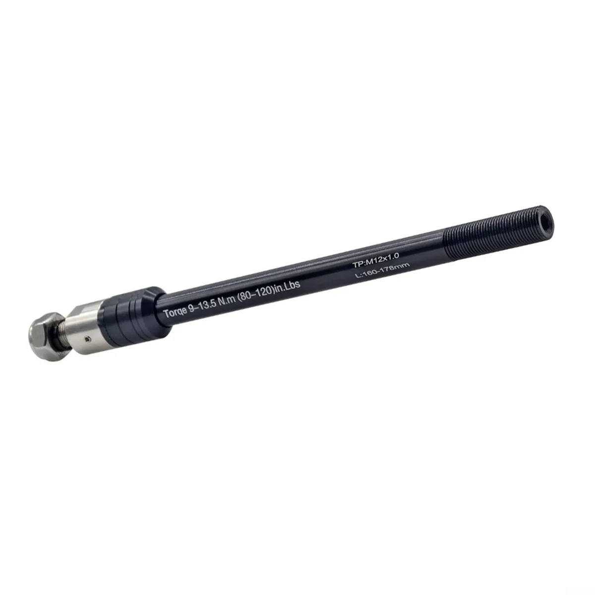 Eje de remolque de bicicleta, adaptador de eje pasante de paso M12 x 1.0/1.5/1.75, enganche de longitud ajustable para marcos de 135/142/148 mm (M12 x P1.0-160-178 mm)