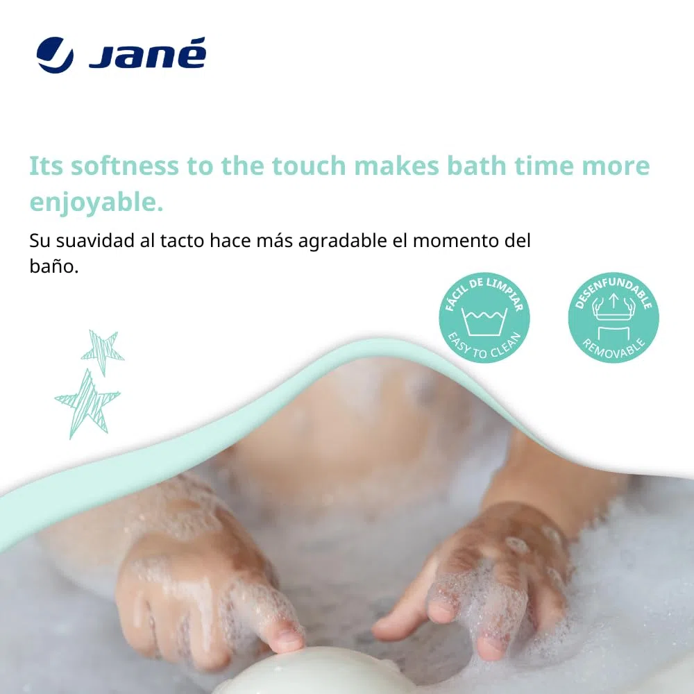 Jané Hamaca de Baño para Bebé, de 0 a 6 meses, para Bañera o Plato Ducha, Antimoho, Apto Lavadora