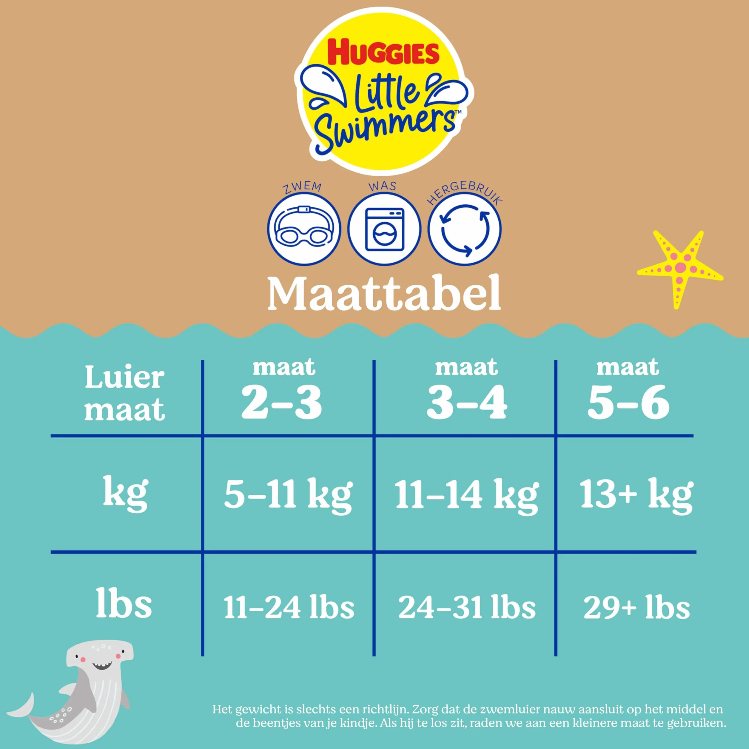 Huggies Little Swimmers Pañal Bañador Reusable Talla 3-4 Tropical P1