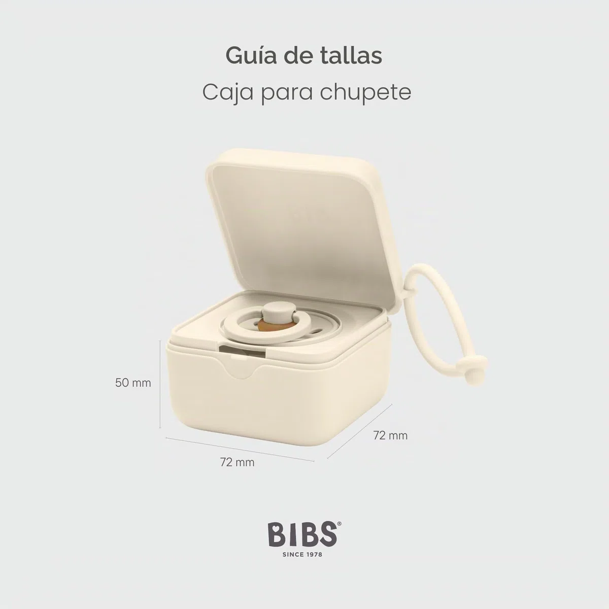 BIBS Liberty Caja con correa para chupete. Broche para chupete y caja esterilizadora. Material de calidad alimentaria libre de BPA 100% - Bobo Petrol