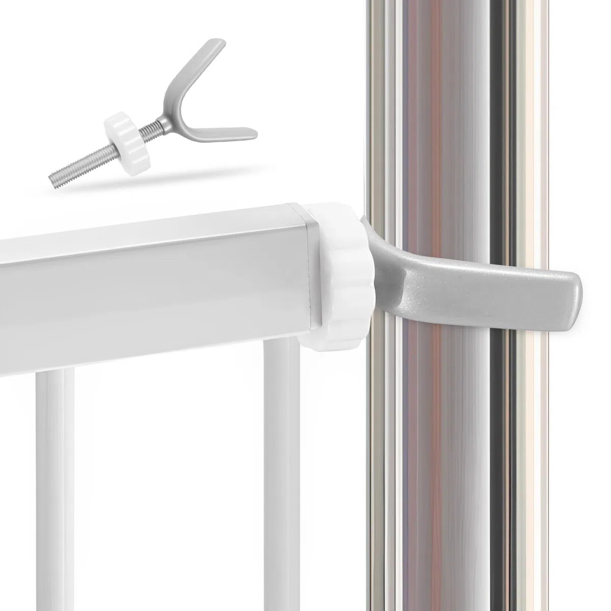 4 Piezas Tornillos de Presión para Puertas de Seguridad, M10 Tornillos en Y para Barreras de Escaleras, Kit de Extensión para Puertas de Bebé y Protección Infantil