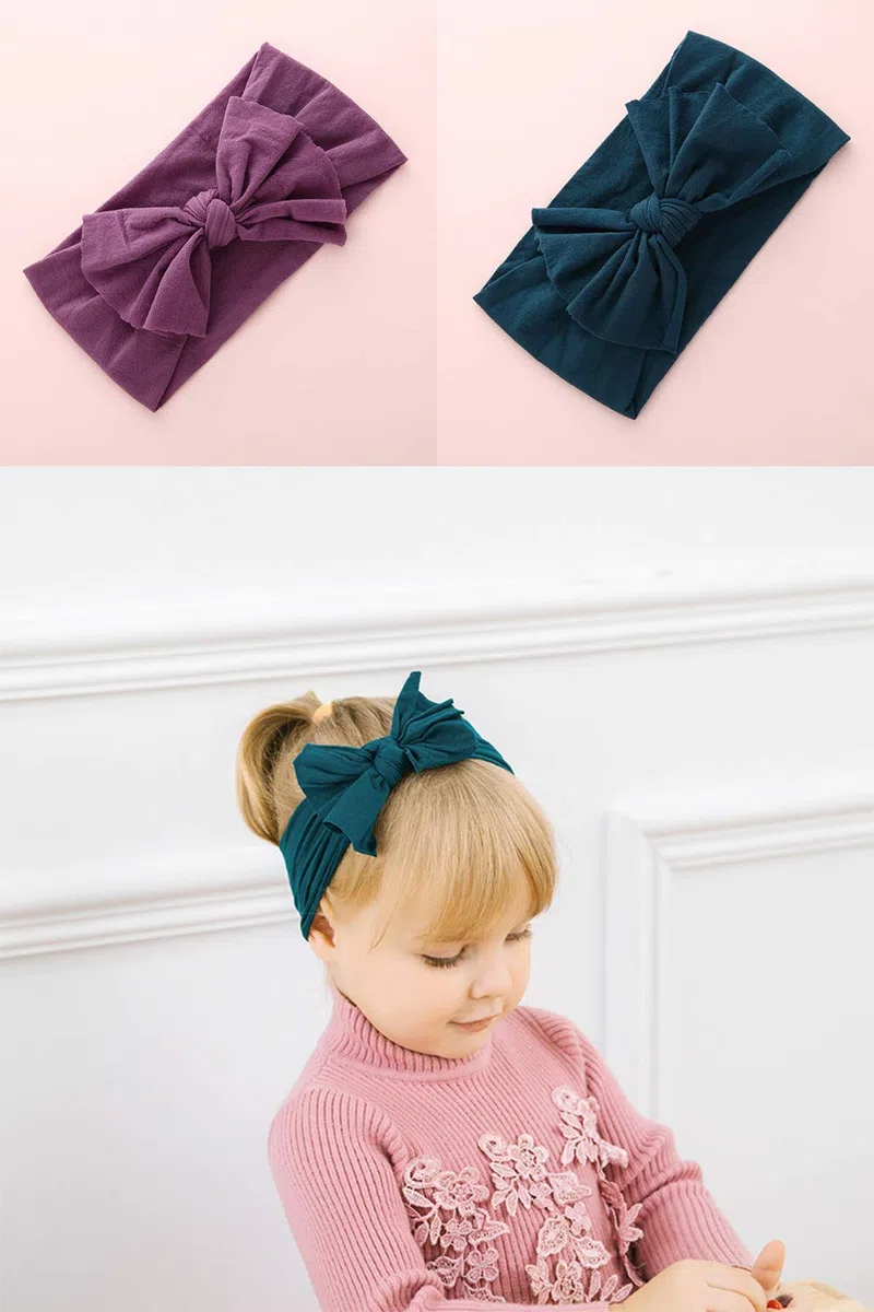 Hocaies Vendas del bebé Hairband de los bebés recién Nacidos Diademas de bebé anchas con lazo Diadema Elástica Niñas Banda Para Cabeza Bebe Accesorio Bebe Niñas Recien Nacida