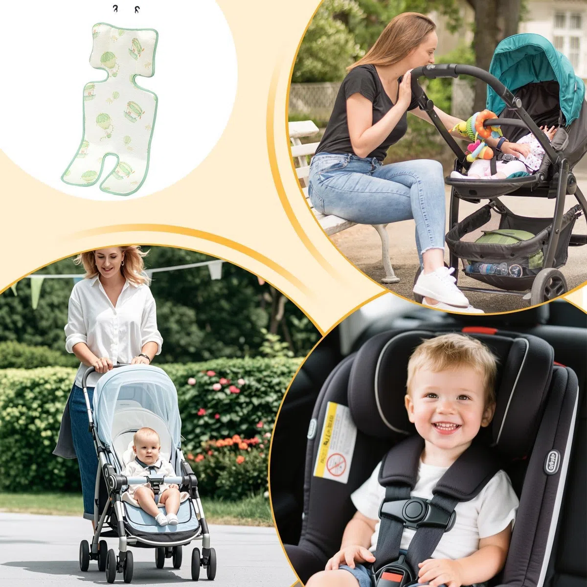 Almohadilla Refrigerante para Silla de Coche | Transpirable Regulable para Asiento Infantil | Cojín Frío,Viajes Exteriores Playa Parque