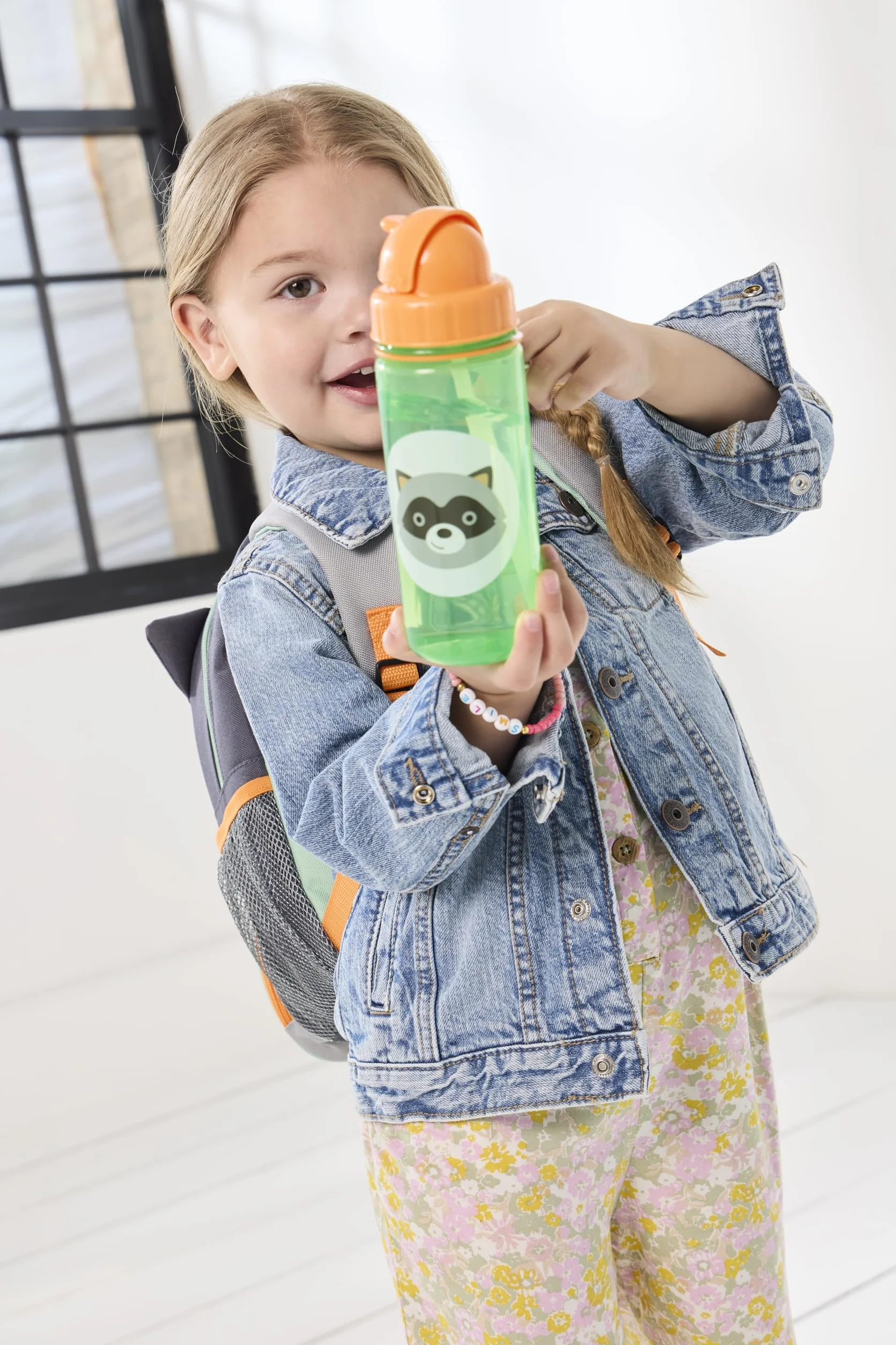 Skip Hop Zoo - Botella con pajita, diseño de mapache