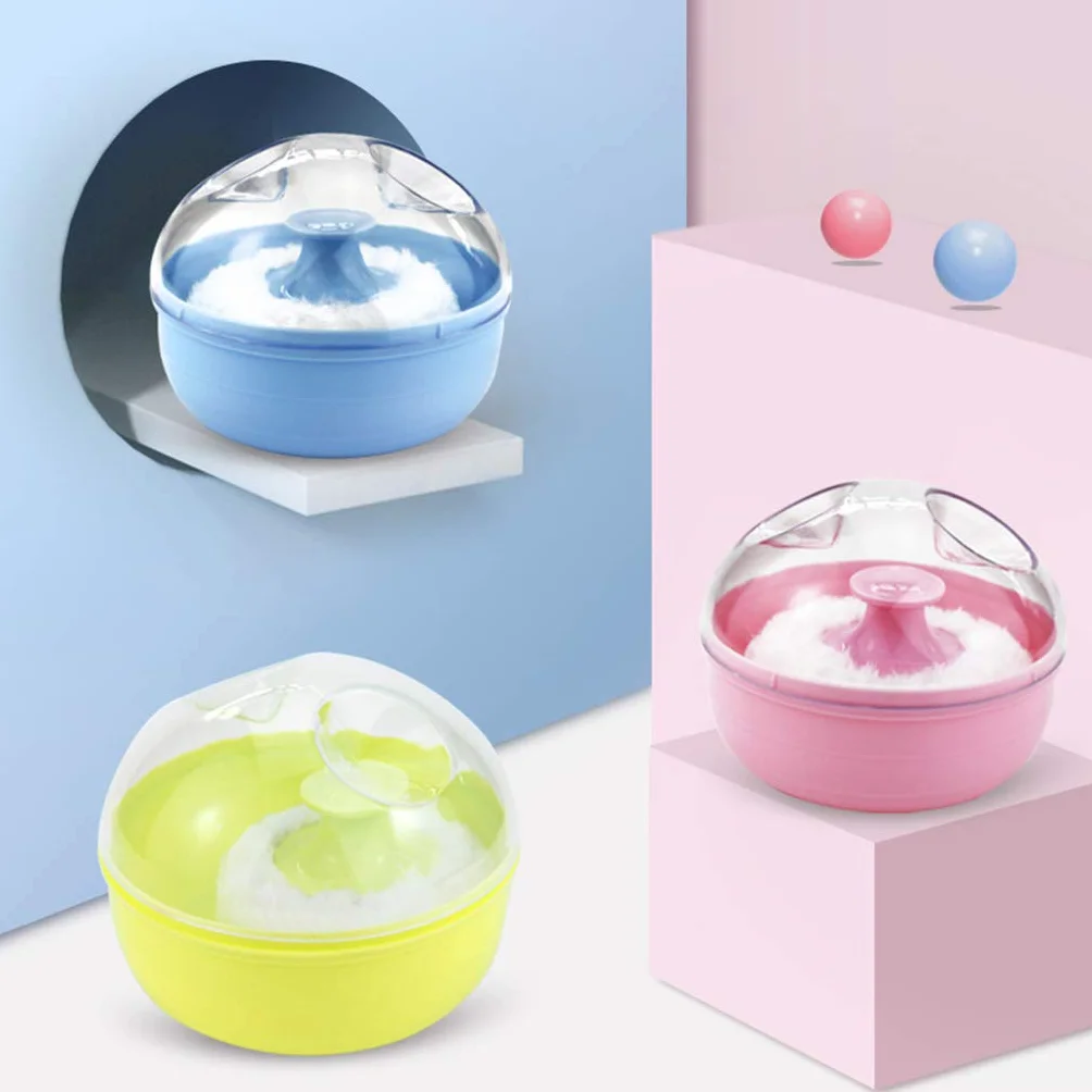 ENDUL Esponja de Soplo de Polvo de Talco Corporal Suave para bebé portátil + Caja Contenedor útil