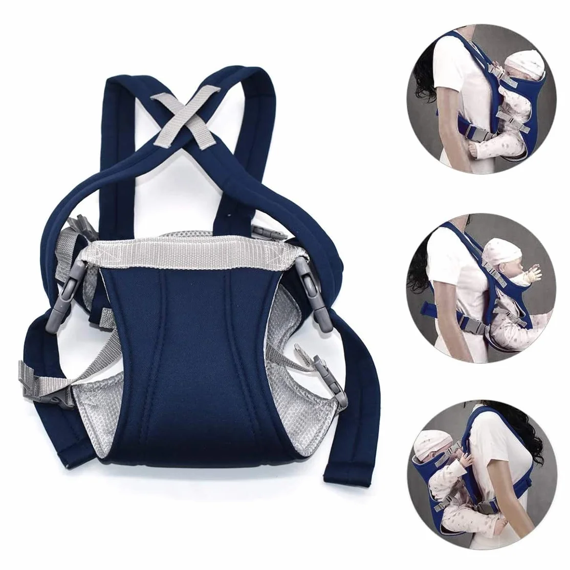 Portabebé ergonómica, puerta de bebé, puerta con espalda o puerta delantera para recién nacidos, para recién nacidos, de 3,6 kg para lactantes hasta 15 kg