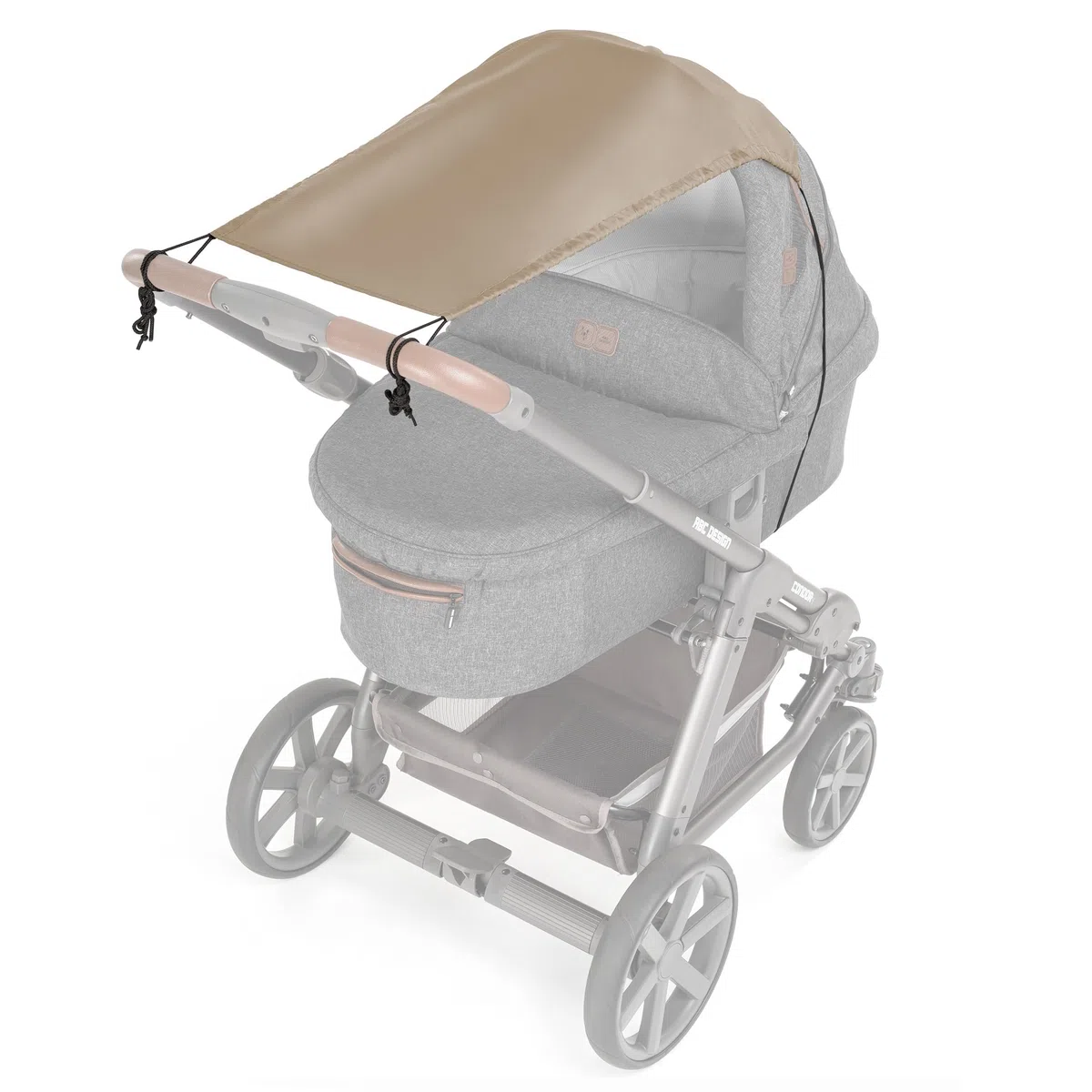 Zamboo Parasol Carrito Bebé Universal con Protección UV 50+ para Silla de Paseo y Capazo - Toldo con Filtro Solar con Recubrimiento Regulable - Capota Protectora - Beige