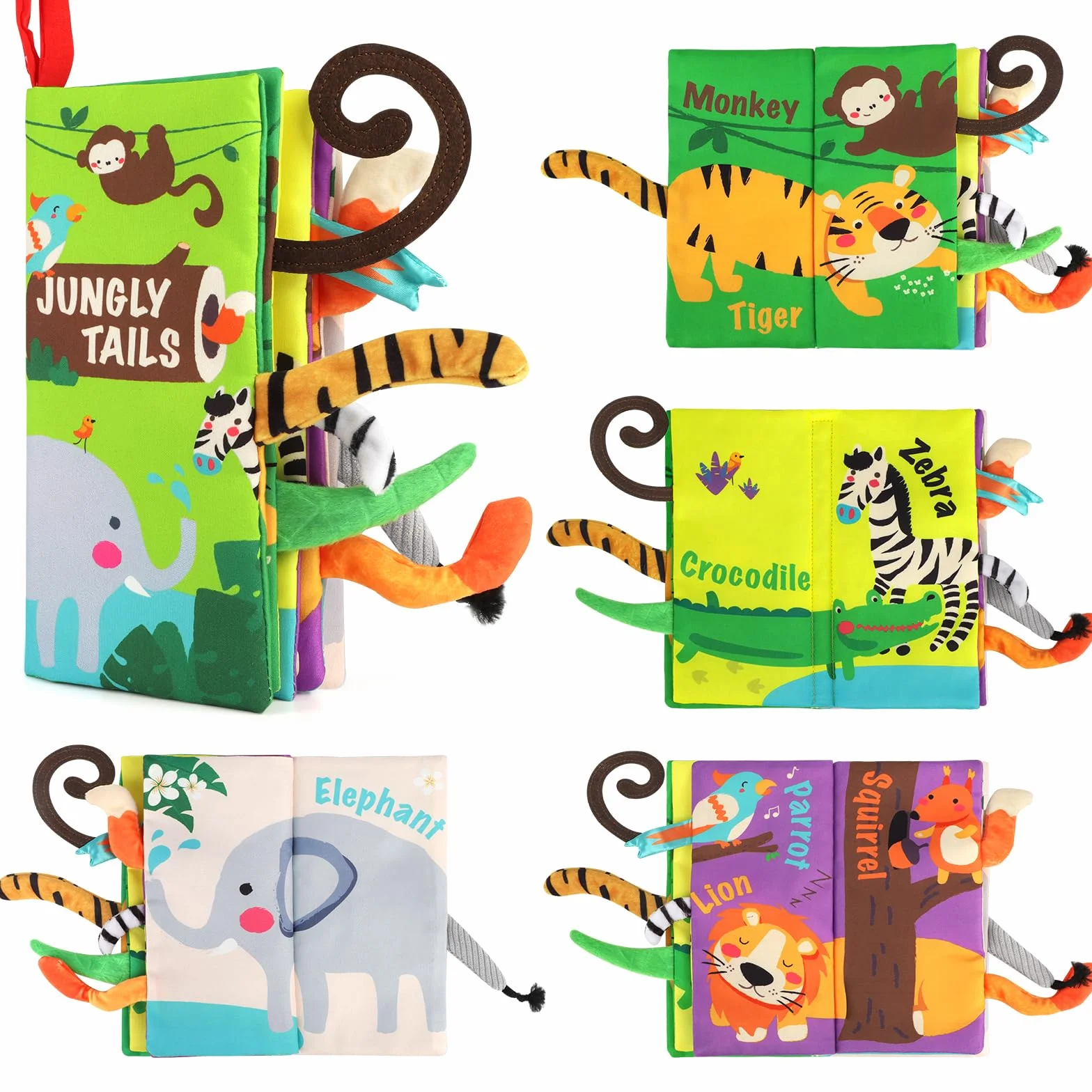 beiens Libros de Tela para Bebes, Libro Interactivo Blandos para Bebe Recien Nacido Niños, Libro de Juguetes Aprendizaje y Educativo, Animales Libro Sensorial Suave de Actividades para Bebé
