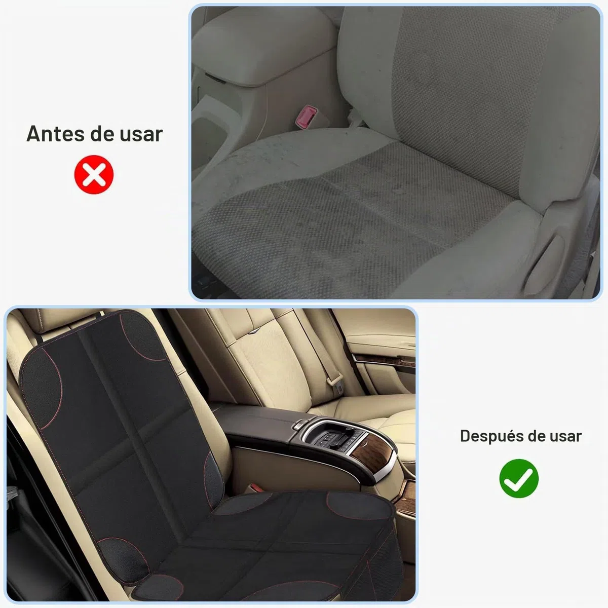 Nutabevr Protector Asiento Coche Niños Compatible Isofix con 2 Bolsillos de Almacenaje, Protectores Impermeables Desde Manchas y Daños, para SUV, Sedan