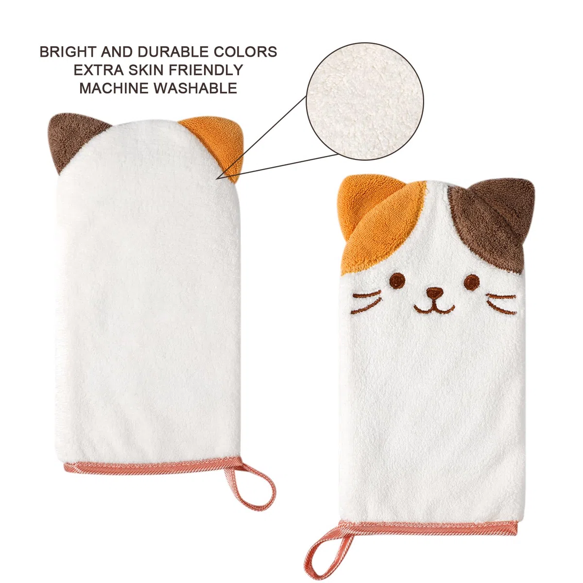 PHOGARY Paquete de 5 Manoplas de Microfibra para el baño, 4.5 x 9 Pulgadas, súper absorbentes y Suaves, Estilo Animal Lindo, Exfoliante Suave para bebés, niños pequeños y niños, baño y Ducha