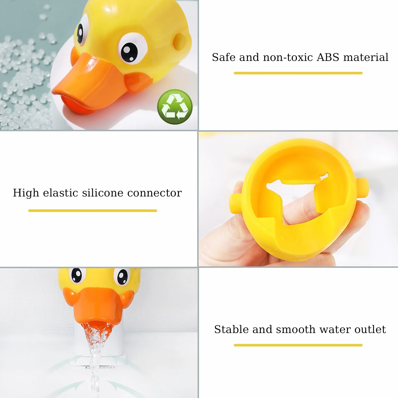 Extensor Grifo Lavabo para Niños 1 pieza Extensor de Grifo para niños Alargador Grifo Diseño en Forma de Pato Ajustable más Conveniente para que los Niños Pequeños se Laven las Manos