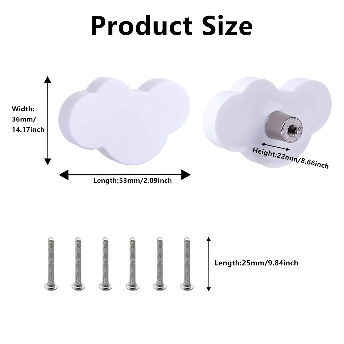 8 Pomos de Cajón con Forma de Nube para Muebles, Pomos de Goma con Forma de Dibujos Animados para Niñas Niños, pomos para muebles para habitación infantil para Tiradores de Armario, Cajones