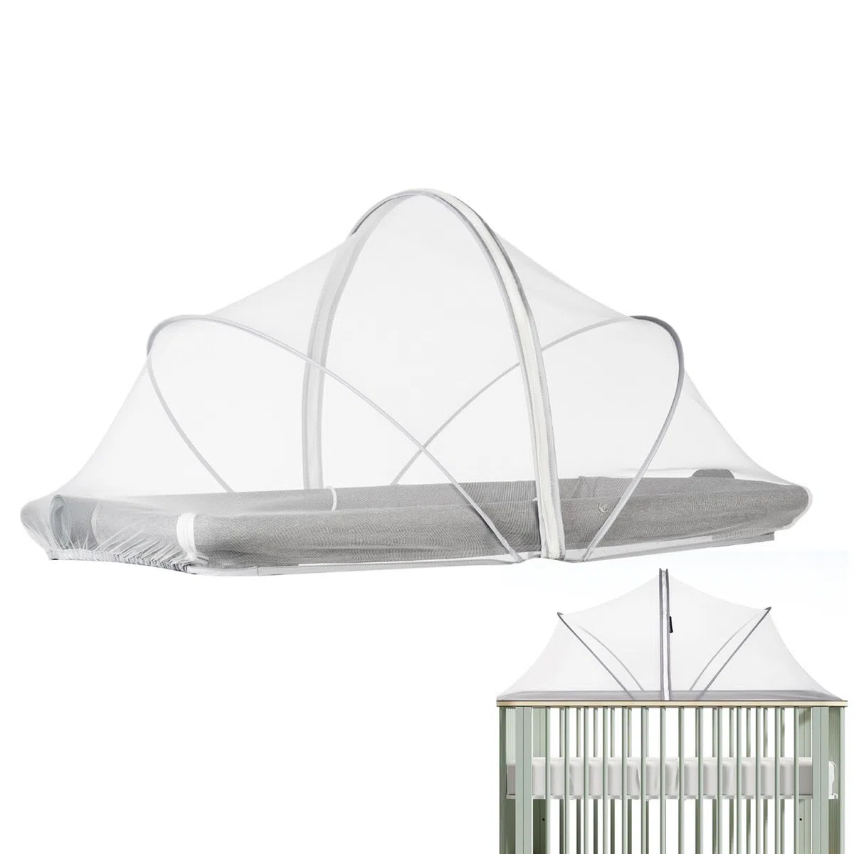 Mosquitero Plegable para Cuna De Viaje, Cubierta De Malla Transpirable para Moisés Y Parque Infantil, Fundas Protectora Portátil para Bebé En Exteriores